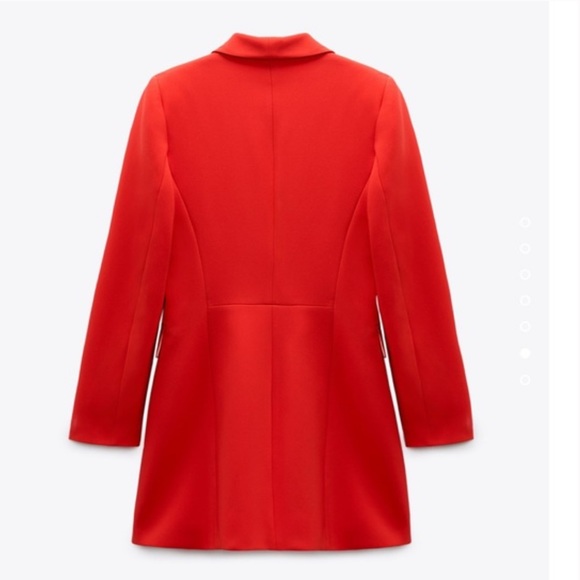 Zara Double Breasted Long Blazer Red Bloggers Favorite - Picture 10 of 15